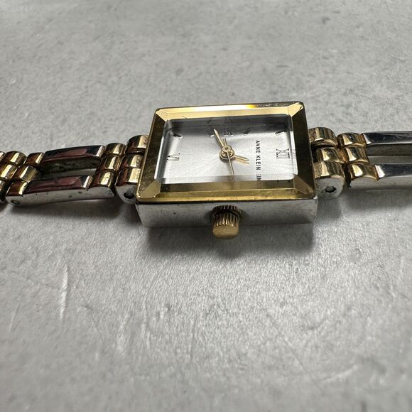 Anne Klein Watch Womens 16mm Rectangle Two Tone Link Band Quartz New Battery - Picture 8 of 16